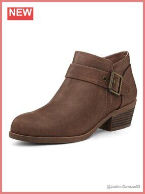 Women's Ankle Boots Low Chunky Side Zipper PU Booties
